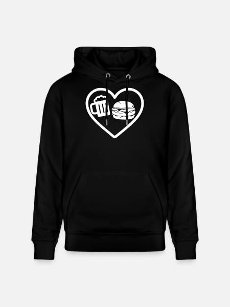 Heart Burger Beer - Stanley/Stella CRUISER Unisex Organic Hoodie - black