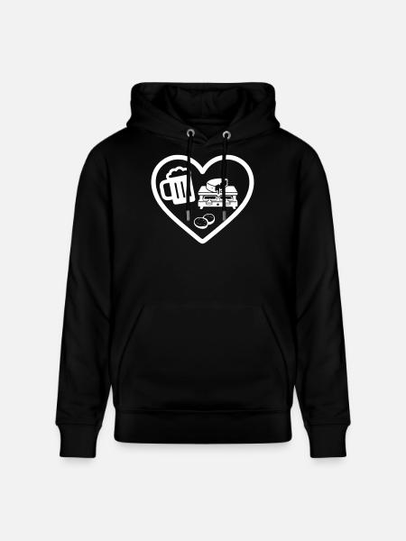 Heart Beer Raclette Humor - Stanley/Stella CRUISER Unisex Organic Hoodie - black