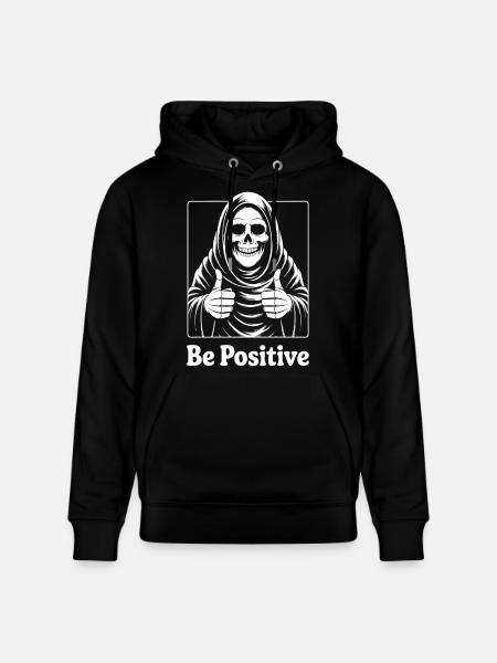 Be Positive Skeleton Motif - Stanley/Stella CRUISER Unisex Organic Hoodie - black