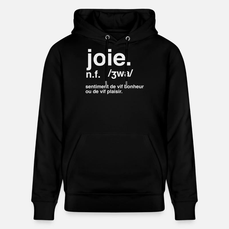 Joy Dictionary Style Definition - Stanley/Stella CRUISER Unisex Organic Hoodie - black