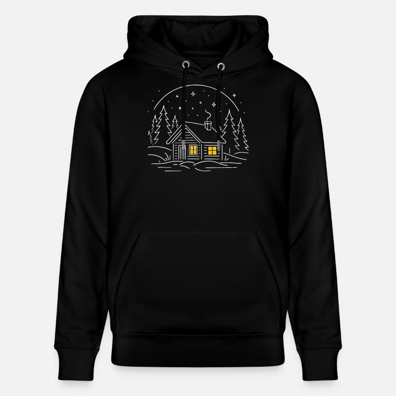 Nachthütte im Sternenwald - Stanley/Stella Unisex Bio-Hoodie CRUISER - Schwarz