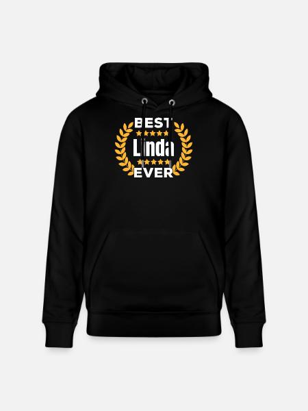 Best Linda Ever Legend Name Gift - Stanley/Stella CRUISER Unisex Organic Hoodie - black