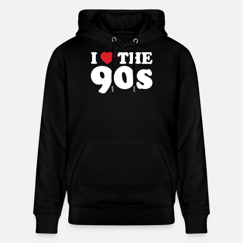 I Love the 90s - Sweat à capuche bio CRUISER Stanley/Stella Unisexe - noir