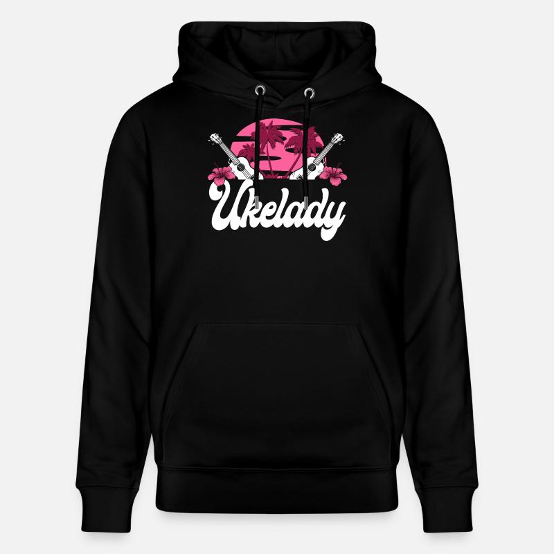 Ukulélé hawaïen Uke Ukelady - Sweat à capuche bio CRUISER Stanley/Stella Unisexe - noir