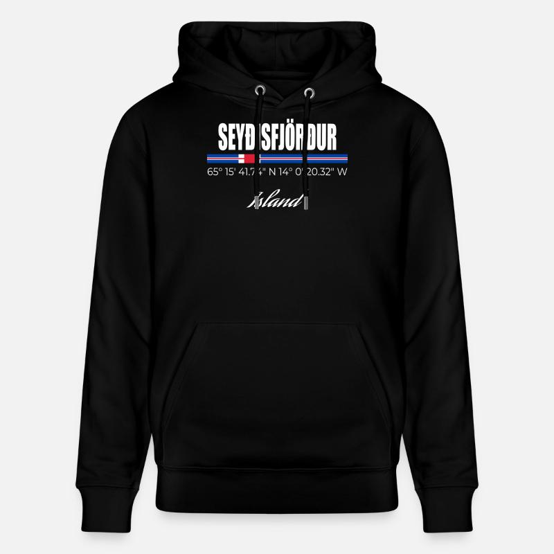 seyðisfjörður - Sweat à capuche bio CRUISER Stanley/Stella Unisexe - noir