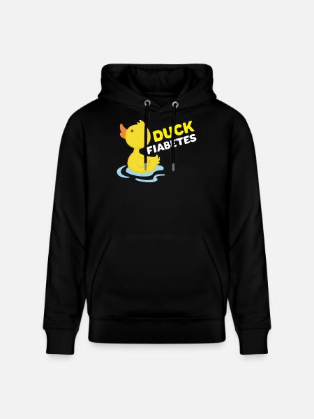 Duck Fiabetes Funny Rubber Duck Pun T1D Awareness - Stanley/Stella CRUISER Unisex Organic Hoodie - black