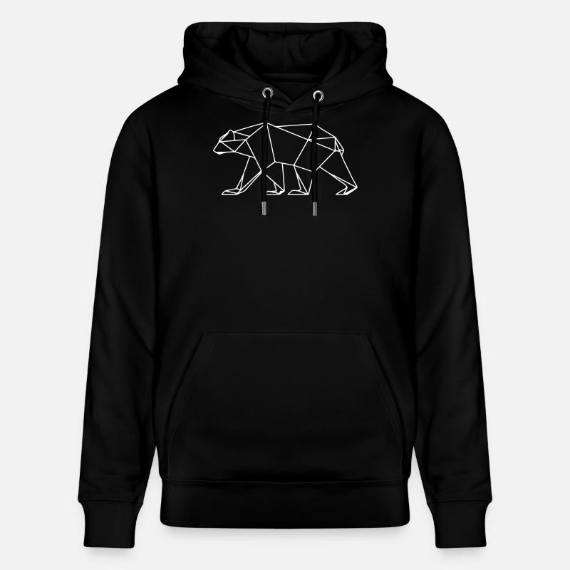 Polar Bär Polygon Eisbär Symbol - Stanley/Stella Unisex Bio-Hoodie CRUISER  - Schwarz