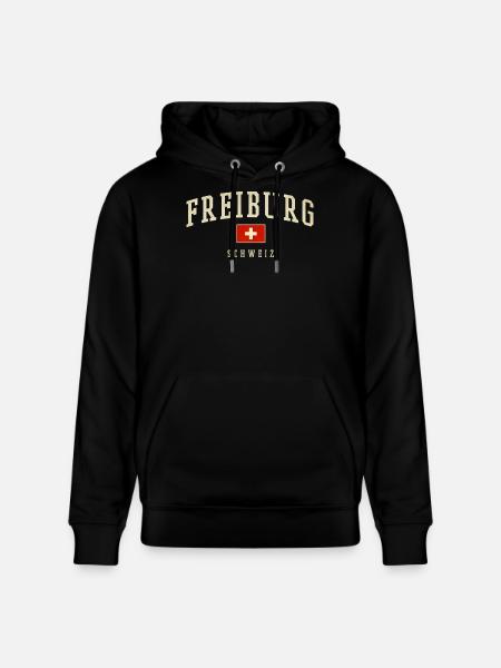 Freiburg Schweiz Emblem - Stanley/Stella Unisex Bio-Hoodie CRUISER - Schwarz