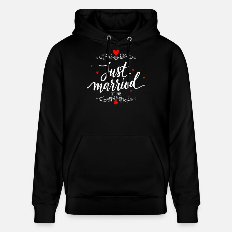 Just Married Hochzeitsdesign - Stanley/Stella Unisex Bio-Hoodie CRUISER  - Schwarz