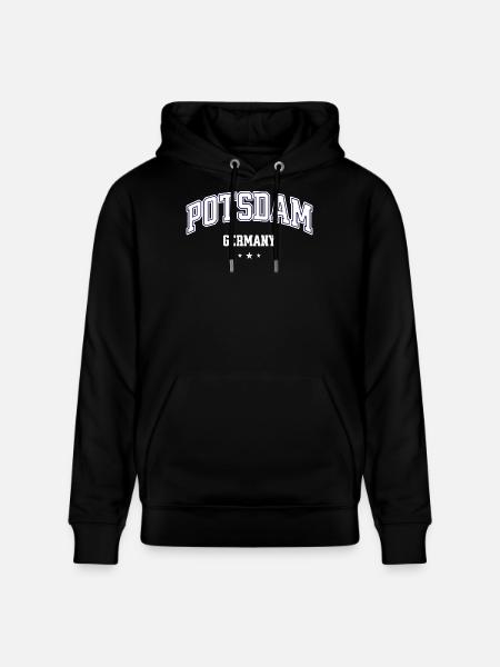 Potsdam Germany College Emblem - Stanley/Stella CRUISER Unisex Organic Hoodie - black