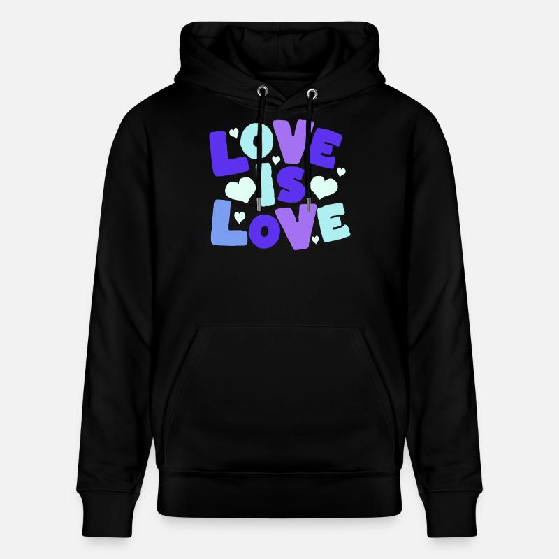 L’amour est amour Cœurs pastel - Sweat à capuche bio CRUISER Stanley/Stella Unisexe - noir