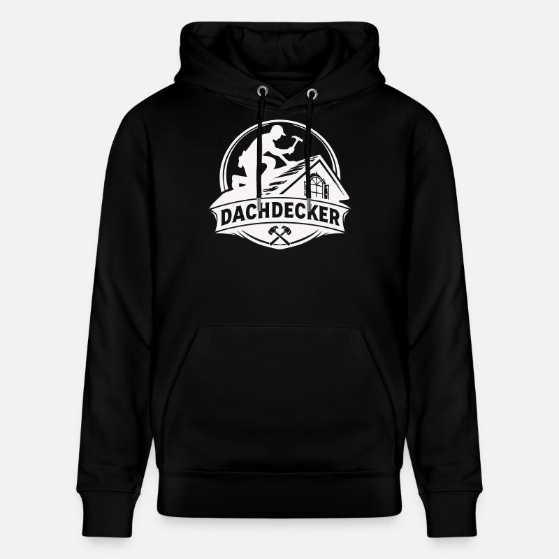 Dachdecker Handwerk Logo Motiv - Stanley/Stella Unisex Bio-Hoodie CRUISER  - Schwarz