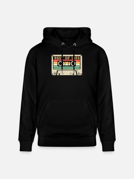 Best of 1956 Retro Cassette 70th Birthday - Stanley/Stella CRUISER Unisex Organic Hoodie - black