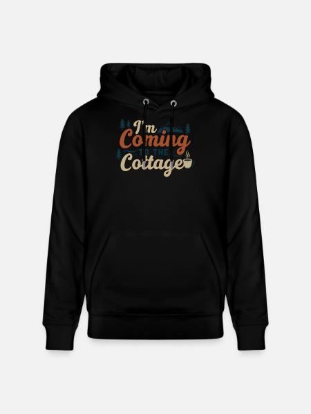 Ich komme zur Hütte - Stanley/Stella Unisex Bio-Hoodie CRUISER - Schwarz