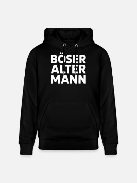 Böser Alter Mann TypoStack - Stanley/Stella Unisex Bio-Hoodie CRUISER  - Schwarz