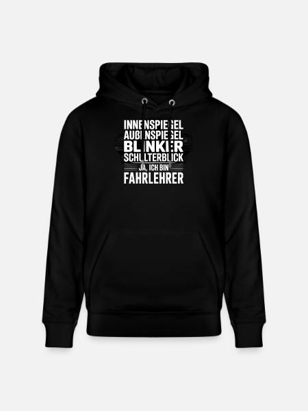 Fahrlehrer Spruch Schulterblick - Stanley/Stella Unisex Bio-Hoodie CRUISER  - Schwarz