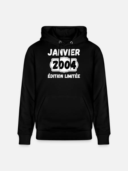 Janvier 2004 Édition Limitée Anniversaire - Sweat à capuche bio CRUISER Stanley/Stella Unisexe - noir