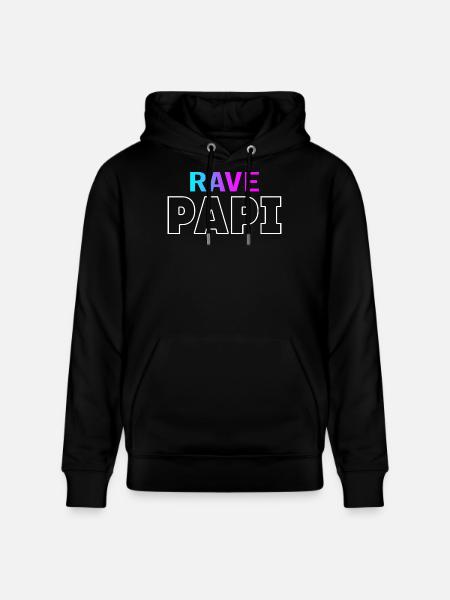 Rave Dad Techno House Electro Festival Hardstyle - Ekologisk luvtröja CRUISER unisex från Stanley/Stella - svart