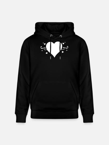 Cadeau de la Saint-Valentin Heart White - Sweat à capuche bio CRUISER Stanley/Stella Unisexe - noir