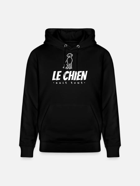 The dog knows everything - Stanley/Stella CRUISER Unisex Organic Hoodie - black