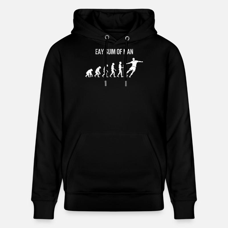 Fußball Evolution - Retro Soccer Spieler Design - Stanley/Stella Unisex Bio-Hoodie CRUISER  - Schwarz