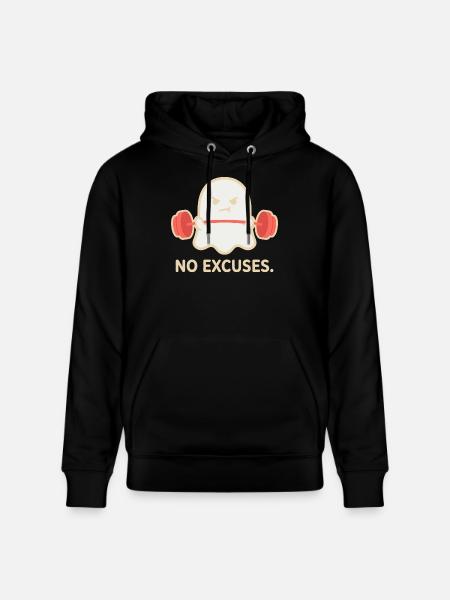 No Excuses Ghost Lift - Stanley/Stella CRUISER Unisex Organic Hoodie - black