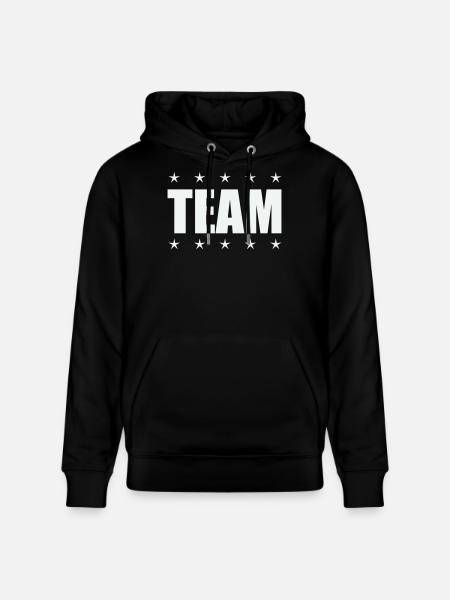Team with stars - Stanley/Stella CRUISER Unisex Organic Hoodie - black