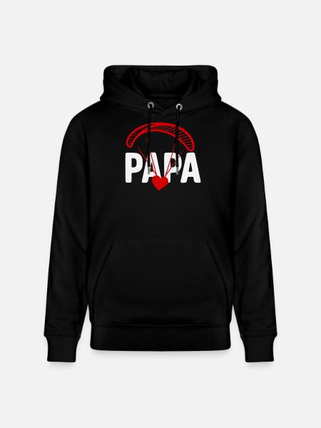 Dad Paraglider with Heart - Stanley/Stella CRUISER Unisex Organic Hoodie - black