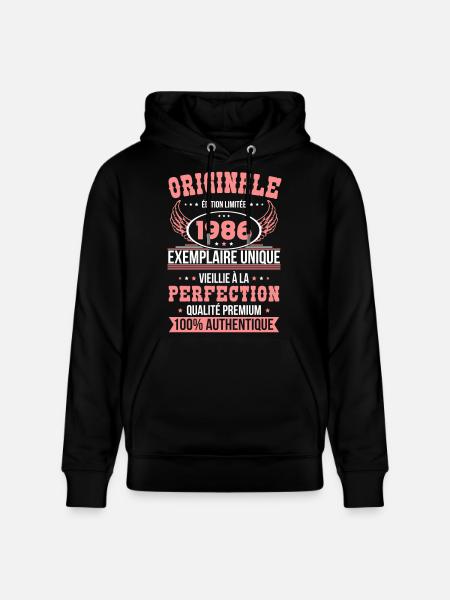 1986 – Unique example – Premium quality - Stanley/Stella CRUISER Unisex Organic Hoodie - black