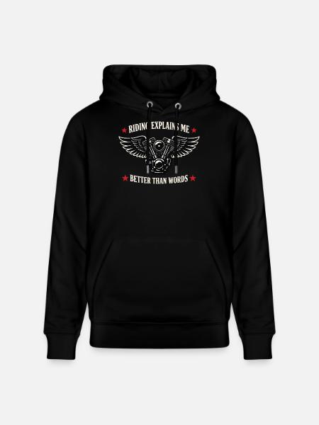 Why we ride motorcycles, - Stanley/Stella CRUISER Unisex Organic Hoodie - black