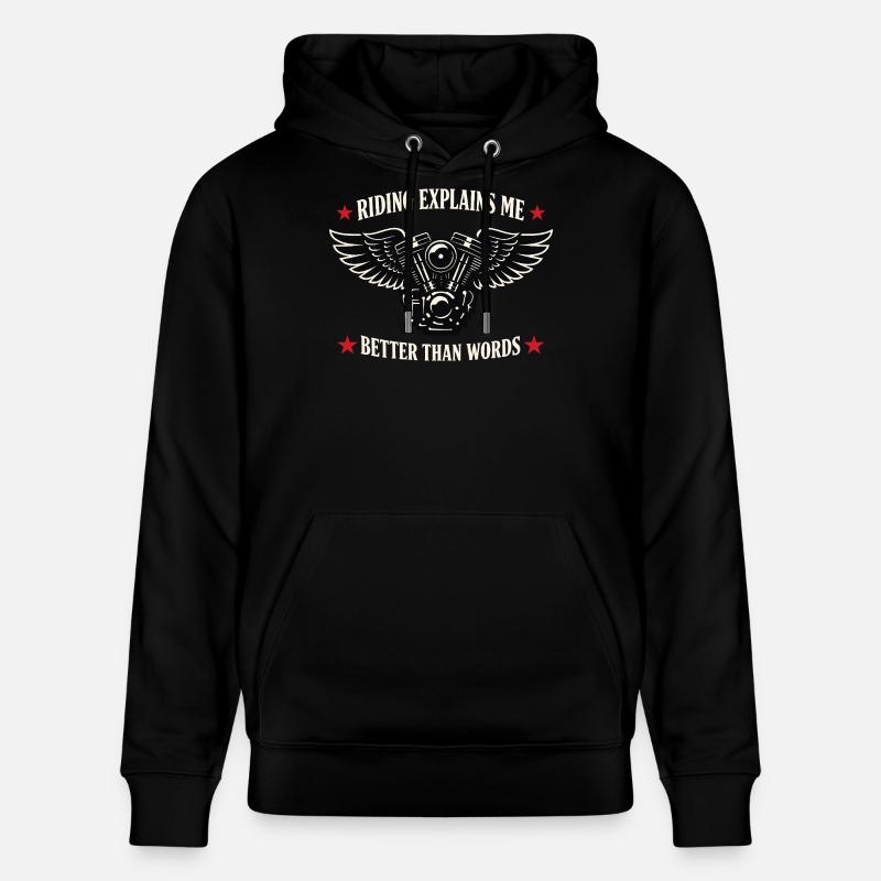 Why we ride motorcycles, - Stanley/Stella CRUISER Unisex Organic Hoodie - black