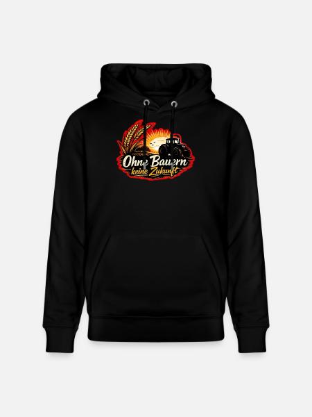 No future without farmers-agriculture-tractor - Stanley/Stella CRUISER Unisex Organic Hoodie - black