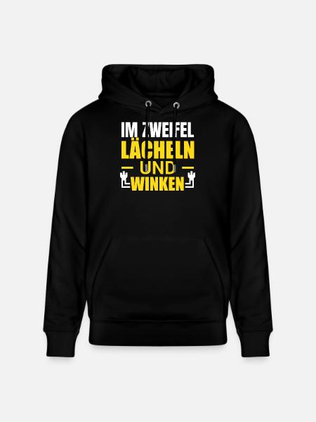 When in doubt, smile and wave - Stanley/Stella CRUISER Unisex Organic Hoodie - black