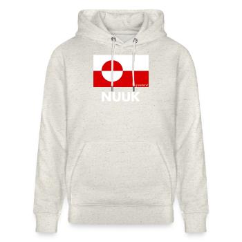 Greenland Flag - Nuuk - Grönland - Denmark - Stanley/Stella Unisex Bio-Hoodie CRUISER  - Beige meliert - Vorne - Alina (178cm) & Michal (187cm)