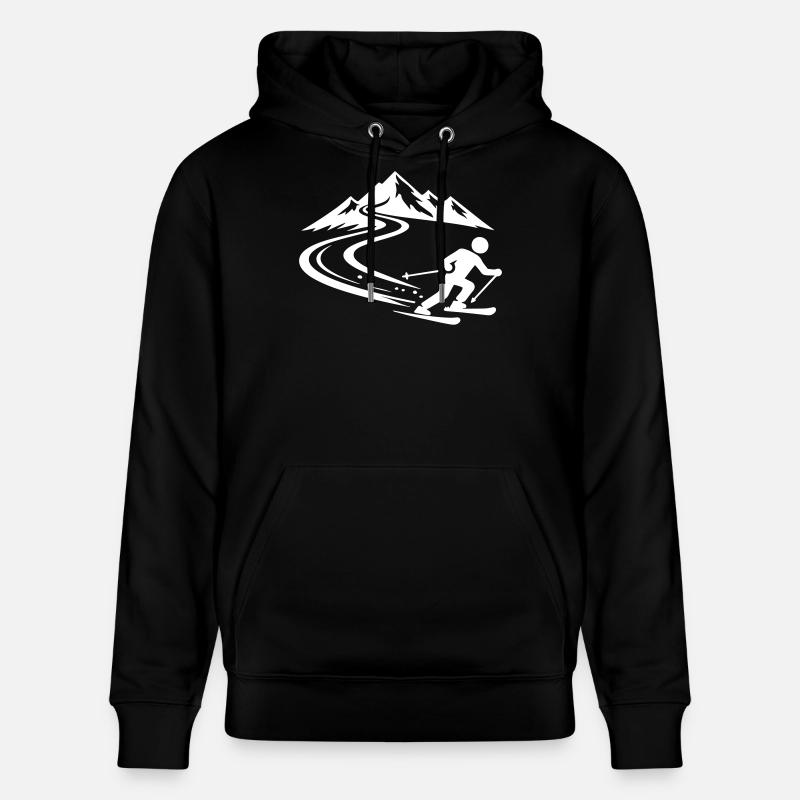Piste de ski Mountains - Sweat à capuche bio CRUISER Stanley/Stella Unisexe - noir