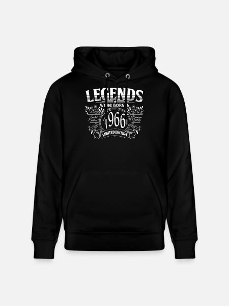 60th Birthday Legends 1966 Vintage Premium Quali - Stanley/Stella CRUISER Unisex Organic Hoodie - black
