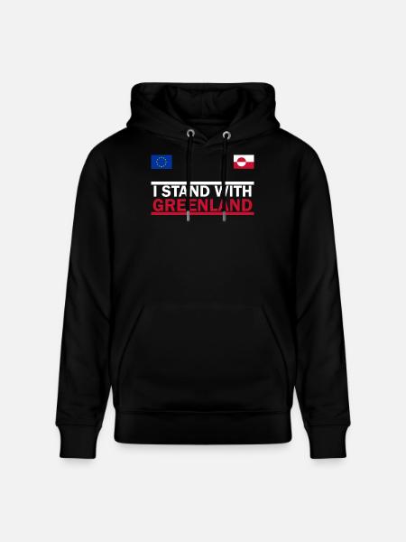I support Greenland - Greenland - Stanley/Stella CRUISER Unisex Organic Hoodie - black