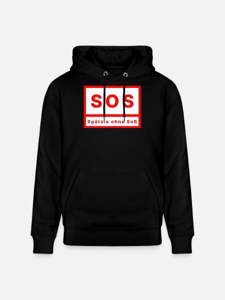 SOS Spätzle without sauce - Stanley/Stella CRUISER Unisex Organic Hoodie - black