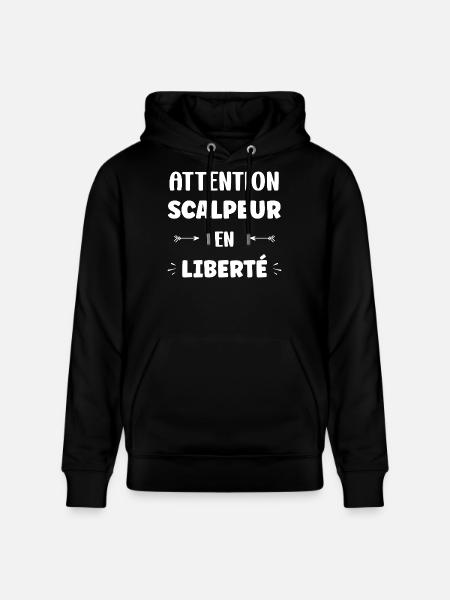 Attention Scalpeur en Liberté - Sweat à capuche bio CRUISER Stanley/Stella Unisexe - noir
