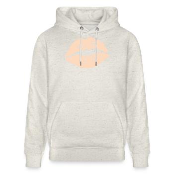 Silhouette des lèvres - Sweat à capuche bio CRUISER Stanley/Stella Unisexe - beige chiné - Devant - Alina (178cm) & Michal (187cm)