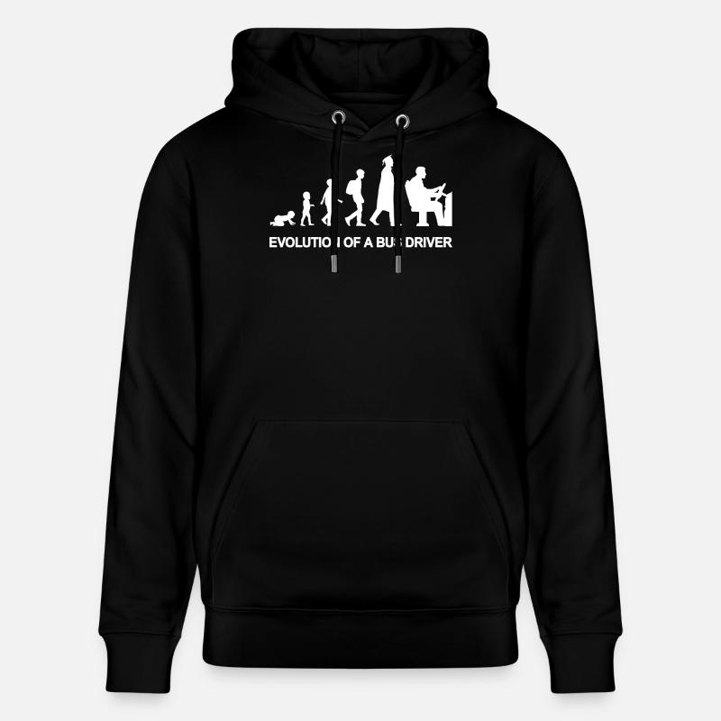 Evolution Of A Bus Driver - Stanley/Stella CRUISER Unisex Organic Hoodie - black