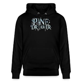  Pine Dreamer Winter Tanne Schneeflocken Wald - Stanley/Stella Unisex Bio-Hoodie CRUISER  - Schwarz - Vorne - Alina (178cm) & Michal (187cm)