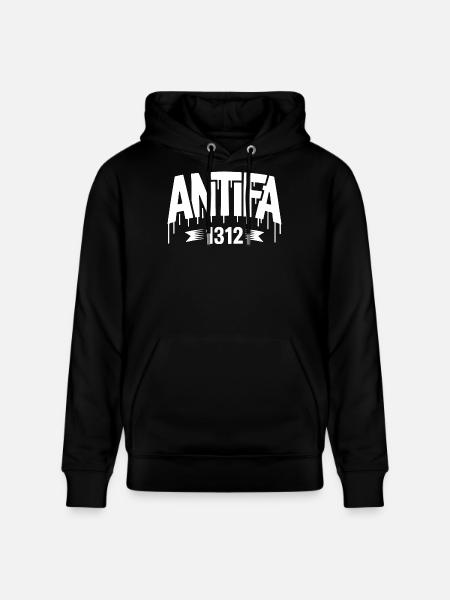 Antifa 1312 - Antifa Tee - Stanley/Stella CRUISER Unisex Organic Hoodie - black