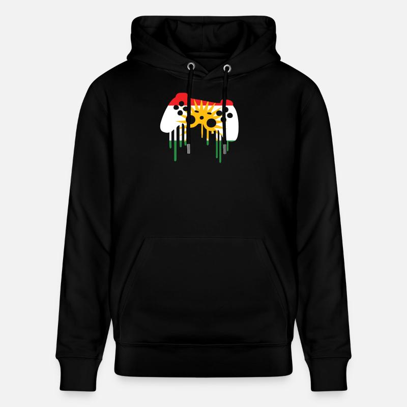 Joueur de drapeau du Kurdistan - Sweat à capuche bio CRUISER Stanley/Stella Unisexe - noir