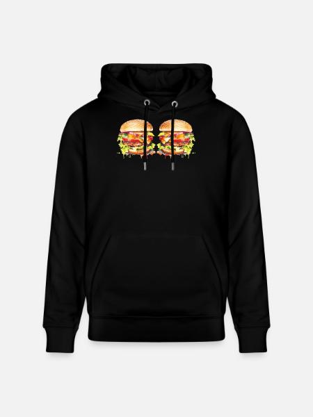 Explosion de l’aquarelle de Burger - Sweat à capuche bio CRUISER Stanley/Stella Unisexe - noir