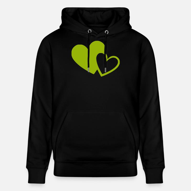 Cœur vert motif de cœurs verts - Sweat à capuche bio CRUISER Stanley/Stella Unisexe - noir