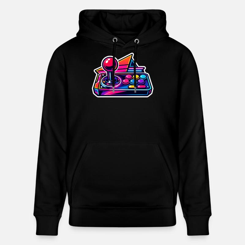 Joystick Arcade Néon Rétro - Sweat à capuche bio CRUISER Stanley/Stella Unisexe - noir