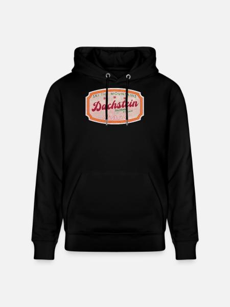Dachstein Austria Alpine Badge Print - Stanley/Stella CRUISER Unisex Organic Hoodie - black