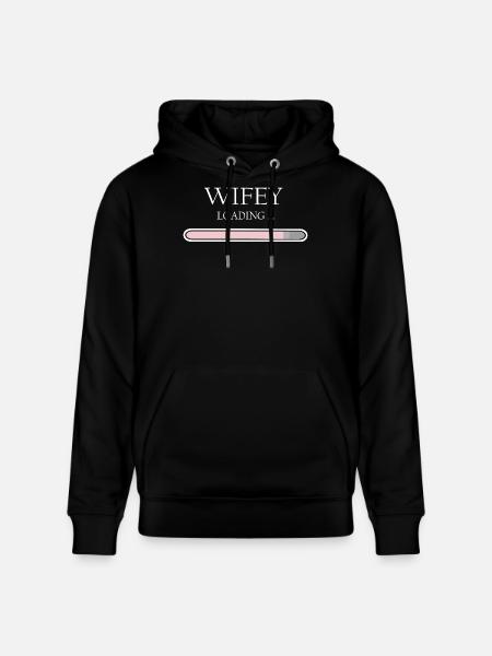 Wifey Loading Progress, Engagement & Wedding - Stanley/Stella CRUISER Unisex Organic Hoodie - black