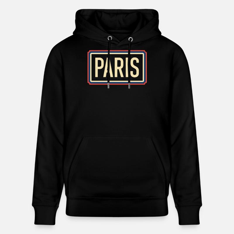 Paris Retro Badge Emblem - Sweat à capuche bio CRUISER Stanley/Stella Unisexe - noir